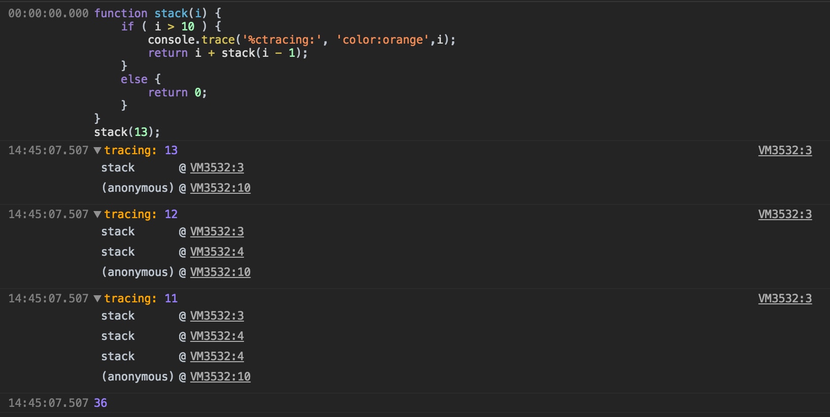 console.trace example